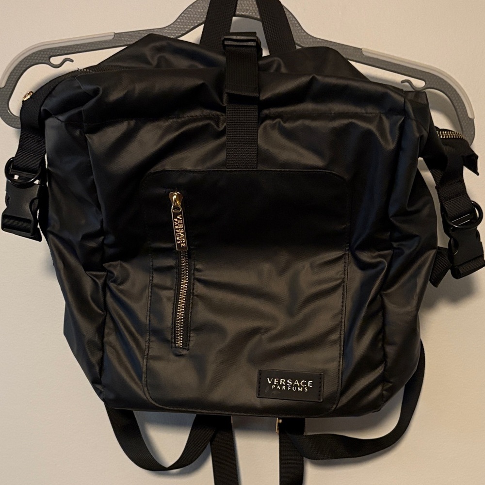 Versace Black Nylon Backpack